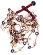 necklaces from bone rings close up