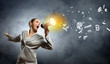 businesswoman with megaphone