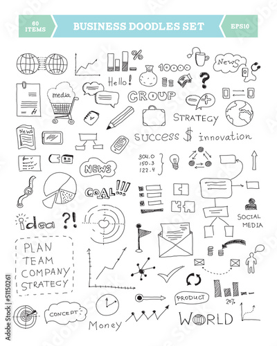 Vector: Business doodle elements set Business doodle elements set