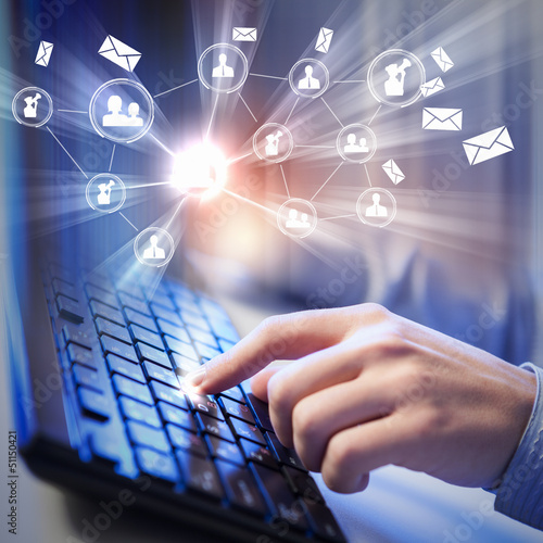 Photo: Click! Hands of a man on keyboard Click! Hands of a man on keyboard