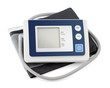 Photo: Modern tonometer for blood pressure measurement on white Modern tonometer for blood pressure measurement on white