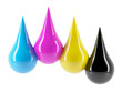 Illustration: CMYK Large drops of paint CMYK Large drops of paint