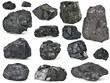 Set of of coals isolated on white