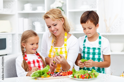 Photo: Salad time with the kids Salad time with the kids