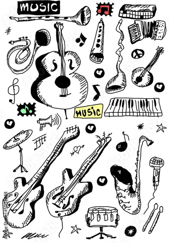 Illustration: Doodle musical instruments Doodle musical instruments