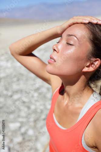 Photo: Dehydration thirst concept woman in Death Valley Dehydration thirst concept woman in Death Valley