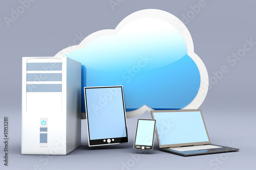 Illustration: Cloud computing. Cloud computing.