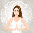 Beautiful young woman meditating