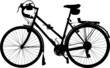 Silhouette of a sport bicycle on a white background