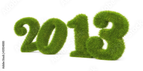 Illustration: Current year. Grassy digits Current year. Grassy digits
