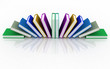 3d books on background white