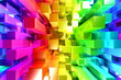 Illustration: Rainbow of colorful blocks Rainbow of colorful blocks