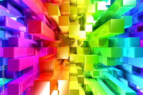 Illustration: Rainbow of colorful blocks Rainbow of colorful blocks