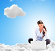 Business woman working online