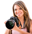 Female photographer with a camera