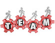 Team Gears Workers Marching Together Teamwork