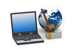judges court gavel on a laptop computer and dollar