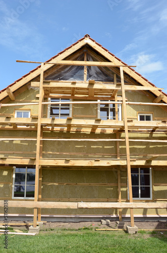 Photo: new wooden rural house thermal insulation with rockwool new wooden rural house thermal insulation with rockwool