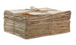 Old papers tied isolated