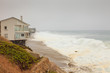 House on rocky coast of Malibu beach. USA. California.