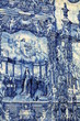 Azulejos on a church wall in Porto, Portugal