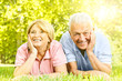 Photo: Smiling senior couple relaxed Smiling senior couple relaxed