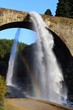 通潤橋の放水と虹