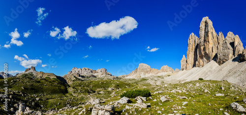 Photo: Tre Cime di Lavaredo - Dolomite - Italy, panorama Tre Cime di Lavaredo - Dolomite - Italy, panorama