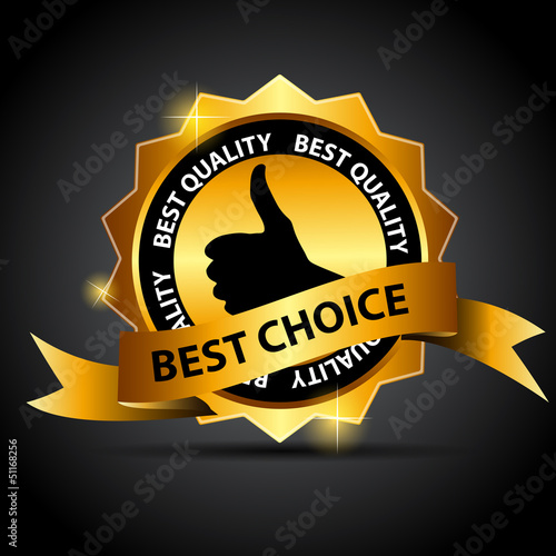 Vector: Vector best choice label with red ribbon. Vector best choice label with red ribbon.