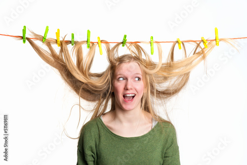 Photo: Haare auf der Wäscheleine Haare auf der Wäscheleine