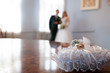wedding rings on a cushion
