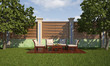 Relax in the garden in sunny day
