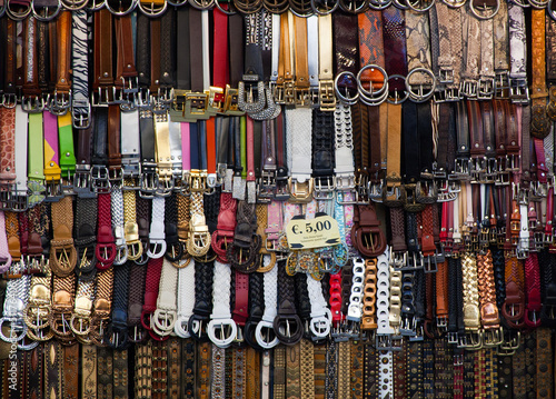 Photo: Belts selling at the market Belts selling at the market