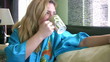 Relaxed  lady with a cup of coffee