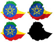 Ethiopia flag over map collage