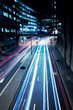 Cars lights on London street by night