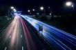 Cars lights on London street by night