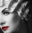 Elegant blond retro woman  