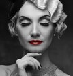 Elegant blond retro woman  