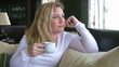 Relaxed  lady with a cup of coffee