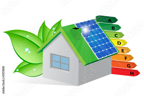 Vector: Casa ecologica a risparmio energetico Casa ecologica a risparmio energetico