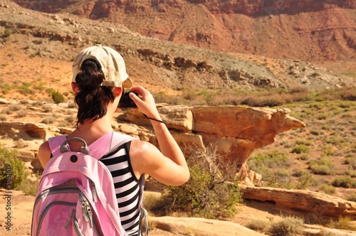 Photo: Pink Backpack Woman Pink Backpack Woman