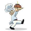 chef serving cake