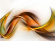 Abstract bright orange waves on white background