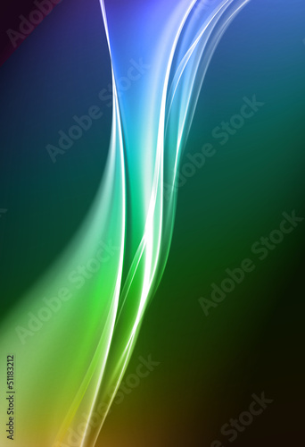 Illustration: Awesome blue wave on green background Awesome blue wave on green background