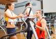 People training in a gym