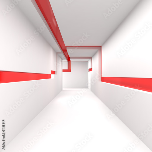 Illustration: Empty White Corridor Empty White Corridor