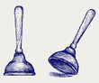 Toilet plunger. Doodle style