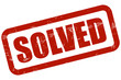 Grunge Stempel rot rund SOLVED