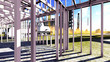 Steel structure on construction site